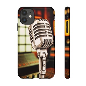 Vintage Microphone Phone Case | Tough Cases for Music Lovers, Unique Gift for Musicians, Stylish Tech Accessory, Classic Vibe