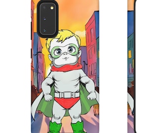 Custodia per telefono da supereroe, resistente per bambini, design colorato dei cartoni animati, regalo per bambini, essenziale per compleanni e feste.