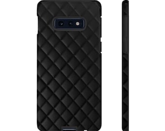Stylish Phone Case, Tough and Protective Phone Cover, Black Quilted Cell Phone Shell, Gift for Tech Lovers, Durable Phone Accessory