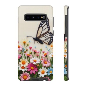 Butterfly Phone Case, Tough Phone Covers, Spring Gift, Nature Lover&#39;s Accessory, Cute Case for Phones, Customizable Design, Floral