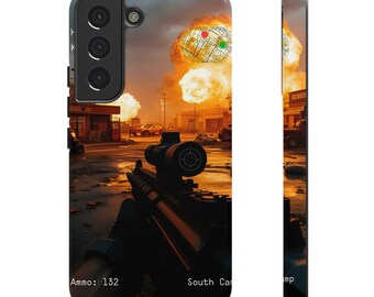 Pierwsza osoba, etui na smartfon - taktyczny design, wytrzymała obudowa telefonu, akcesorium do gier, wyjątkowy prezent dla graczy, stylowa ochrona