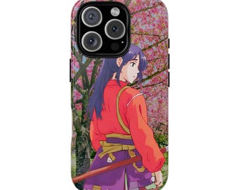 Anime-Inspired Phone Case, Tough Cases Cover, Floral Design, Gift for Anime Lovers, Unique Phone Accessory, Stylish Protection