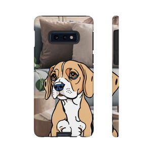 Funda para teléfono con diseño de perro adorable: fundas resistentes para amantes de los perros, diseño de beagle de dibujos animados, regalo para mascotas, funda de animal, regalos populares