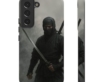 Étui pour téléphone Ninja, coques solides pour les joueurs, accessoires mobiles élégants, cadeaux uniques pour lui, protection de téléphone avec bordure