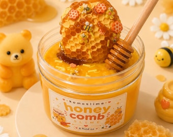 Honey Comb Slime | DIY Slime with Charms | Stretchy Clicky Scented Texture
