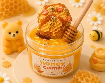 Honey Comb Slime | DIY Slime with Charms | Stretchy Clicky Scented Texture