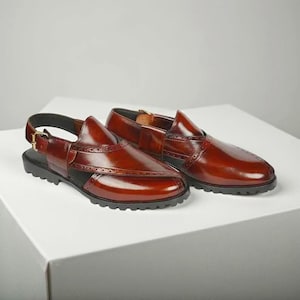 Handmade Leather Peshawari Sandals | Traditional Pakistani Kaptaan Chappal | Men’s Ethnic Casual Shoes
