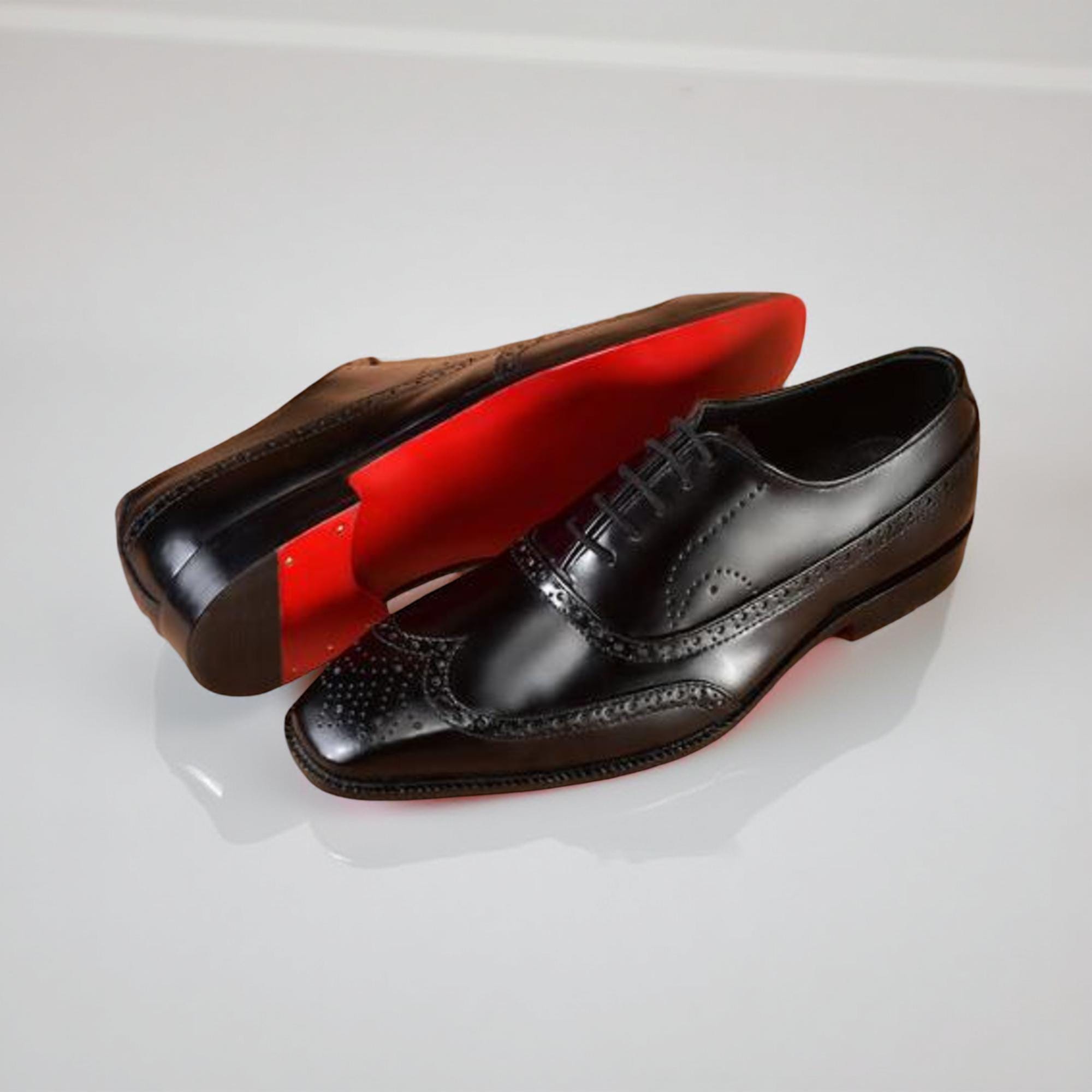 Men Handmade business loafer Italian Leather Oxford Shoes: Black Red Sole Men Handmade business loafer Italian Leather Oxford Shoes: Black Red Sole