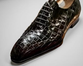 Handgemaakte zwarte leren oxfordschoenen: veterschoenen met hele snit