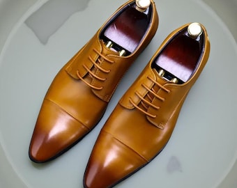 Handgemaakte leren oxford-schoenen: trouwschoenen in Britse stijl