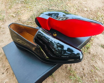 Mocasín de negocios Louboutin hecho a mano, talla para mujer, suela roja