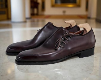 Handgemaakte rundleren oxford-schoenen: bruiloftsschoenen in Italiaanse stijl