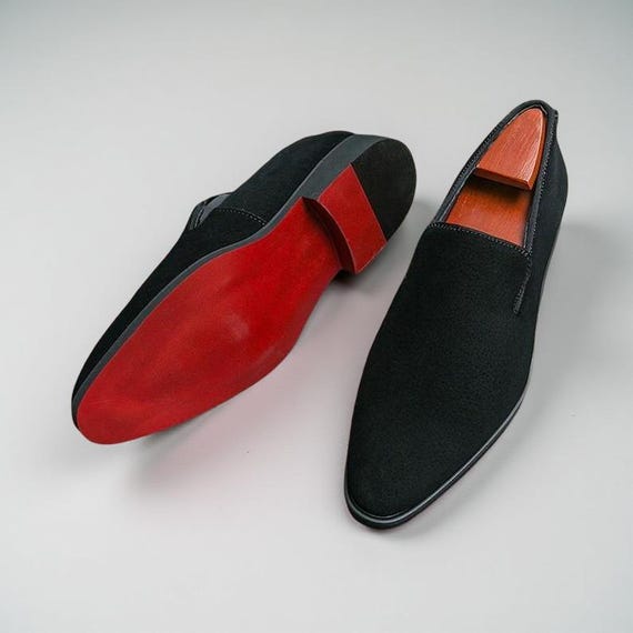 Christian Louboutin Business Handmade Black Suede Loafers  display picture 2