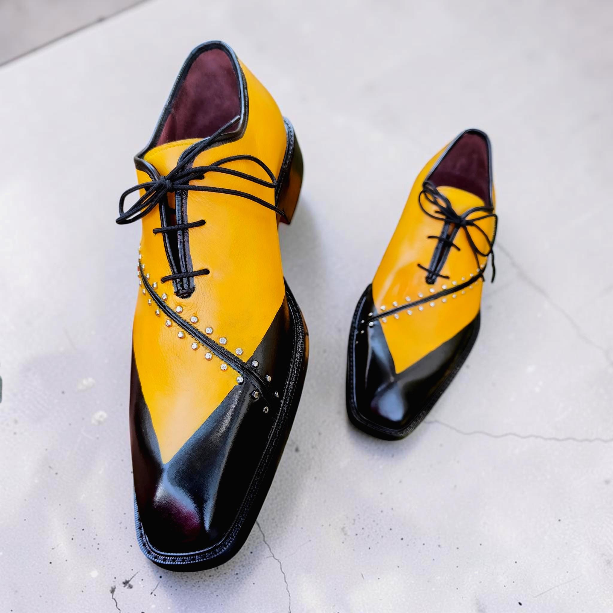 black and yellow dress shoes Rockabilly Wedding these lace