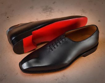 Zapatos de suela roja para hombre, zapatos Oxford de vestir formales con suela roja, zapatos de boda modernos.