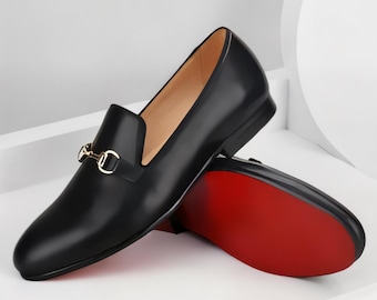 Handmade Louboutin Men's Dandelio Cow Leather Oxford Dress Shoes: Formal Loafers