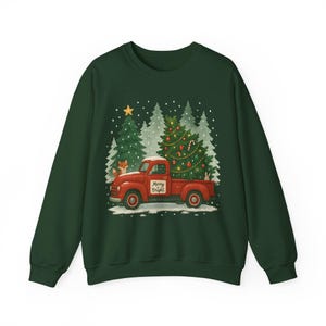 Red Truck Christmas Sweatshirt: Unisex Holiday Shirt