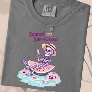 Skeleton Pool Party T-Shirt: Funny Spooky Beach Tee