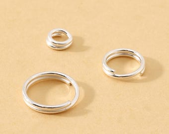 925 Sterling Silver Double Loop Jump Ring, Secure Split Style Connector, No Solder Needed, Pendant Charm Jump Ring for Jewelry Making
