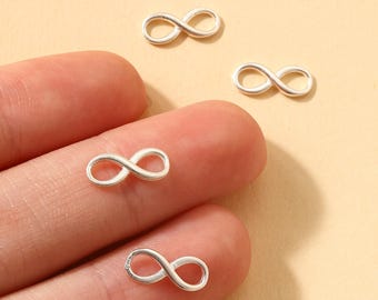 2 / 5 STÜCKE 925 Sterling Silber Infinity Links Anschlüsse, kleine Infinity Symbol Anhänger, Schmuckherstellung