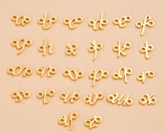 925 Sterling Silver Lowercase Letters Connector Charm, Tiny Lowercase Letter Connector, Connector Charm for Jewelry