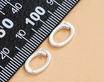 925 Sterling Silber Oval Push-Verschluss, Halskette und Armband Schmuck machen