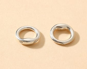 925 Sterling Silver Double Hole Jump Ring, Wire Protector End Tips