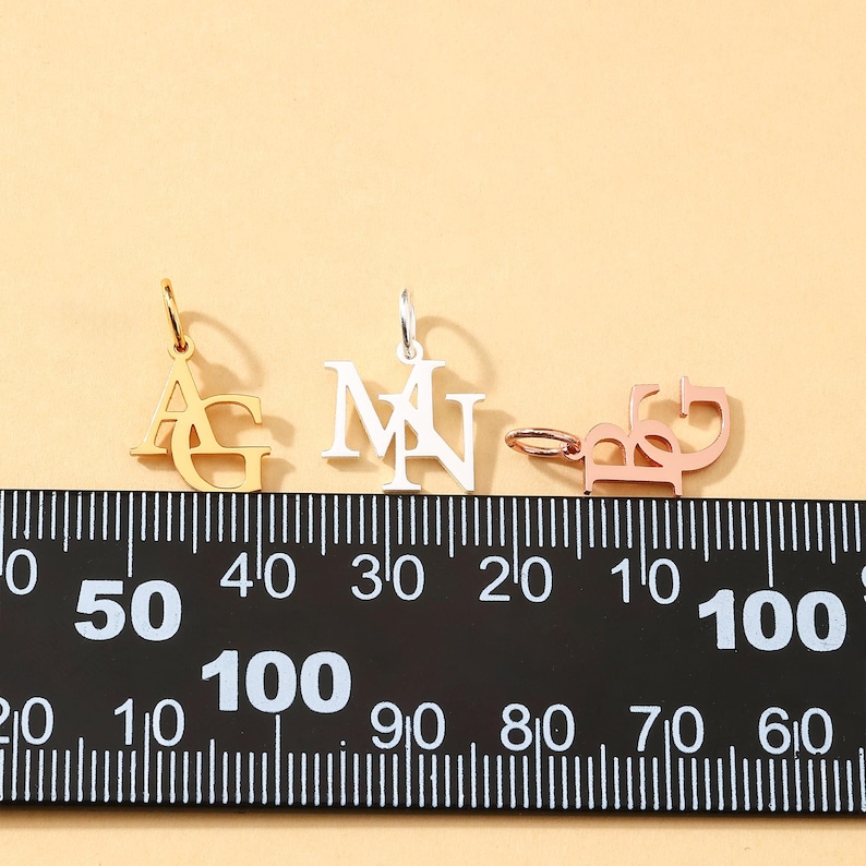 Custom Letter Charm, 925 Sterling Silver Double Letter Pendant, DIY ...