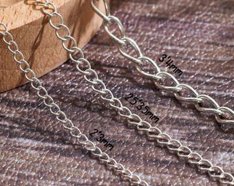 925 Sterling Silve Curb Chain, Soldered Cable, Bulk Extender Chain