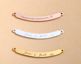 925 Sterling Silver Custom Name Connector Charm, Personalized Jewelry