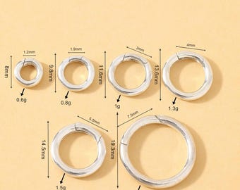 925 Sterling Silver Push Clasp, Round Carabiner Clasp, Spring Clasp for Jewelry, Jewelry Making