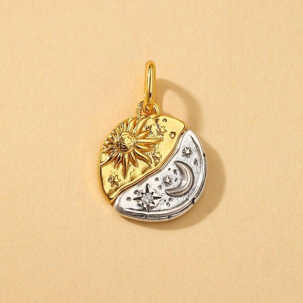 Collana Con Ciondolo Sole E Luna In Argento Sterling 925 - Gioiello Simbolico In Scatola Regalo - 3