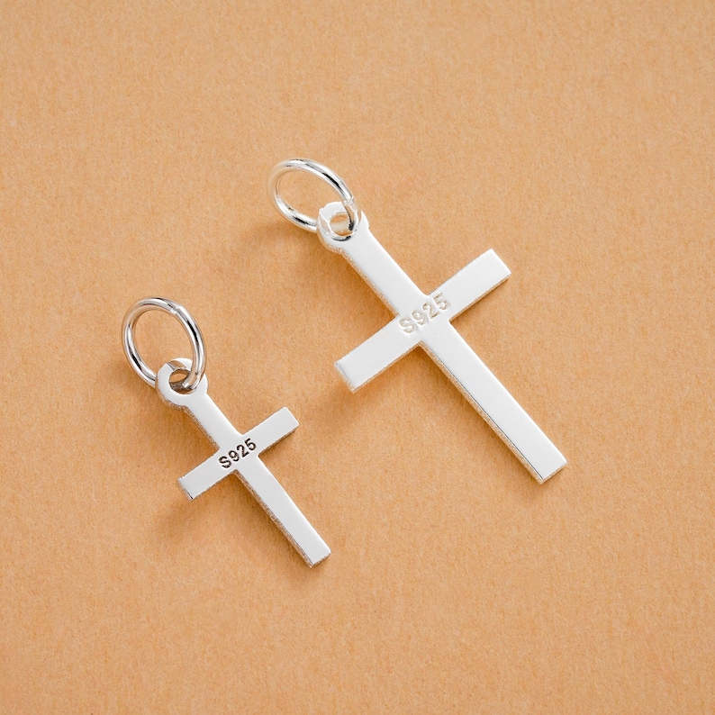 925 Sterling Silver Cross Charm, Christian Pendant for Necklace or ...