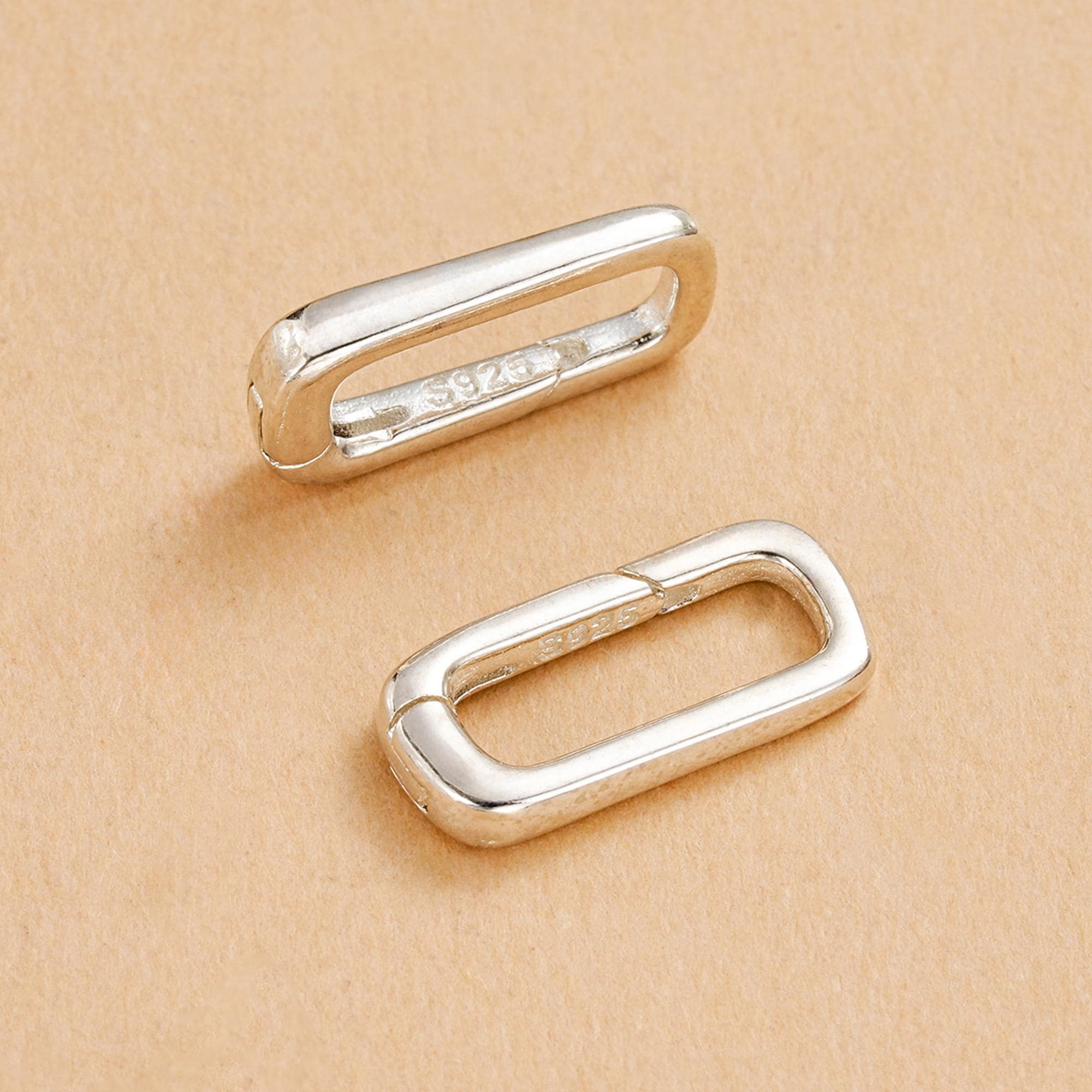 Rectangular Spring Connector 925 Sterling Silver Rectangle Spring Clasp, Bracelet Clasp, Necklace ...