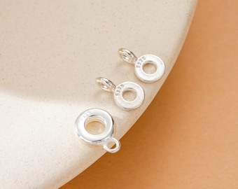 Sterling Silver Circle Charm, Round Spacer Bead, DIY Jewelry Supplies