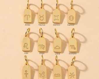 925 Sterling Silver Twelve Constellations Charm, Horoscope Charm, DIY Jewelry Making Accessory