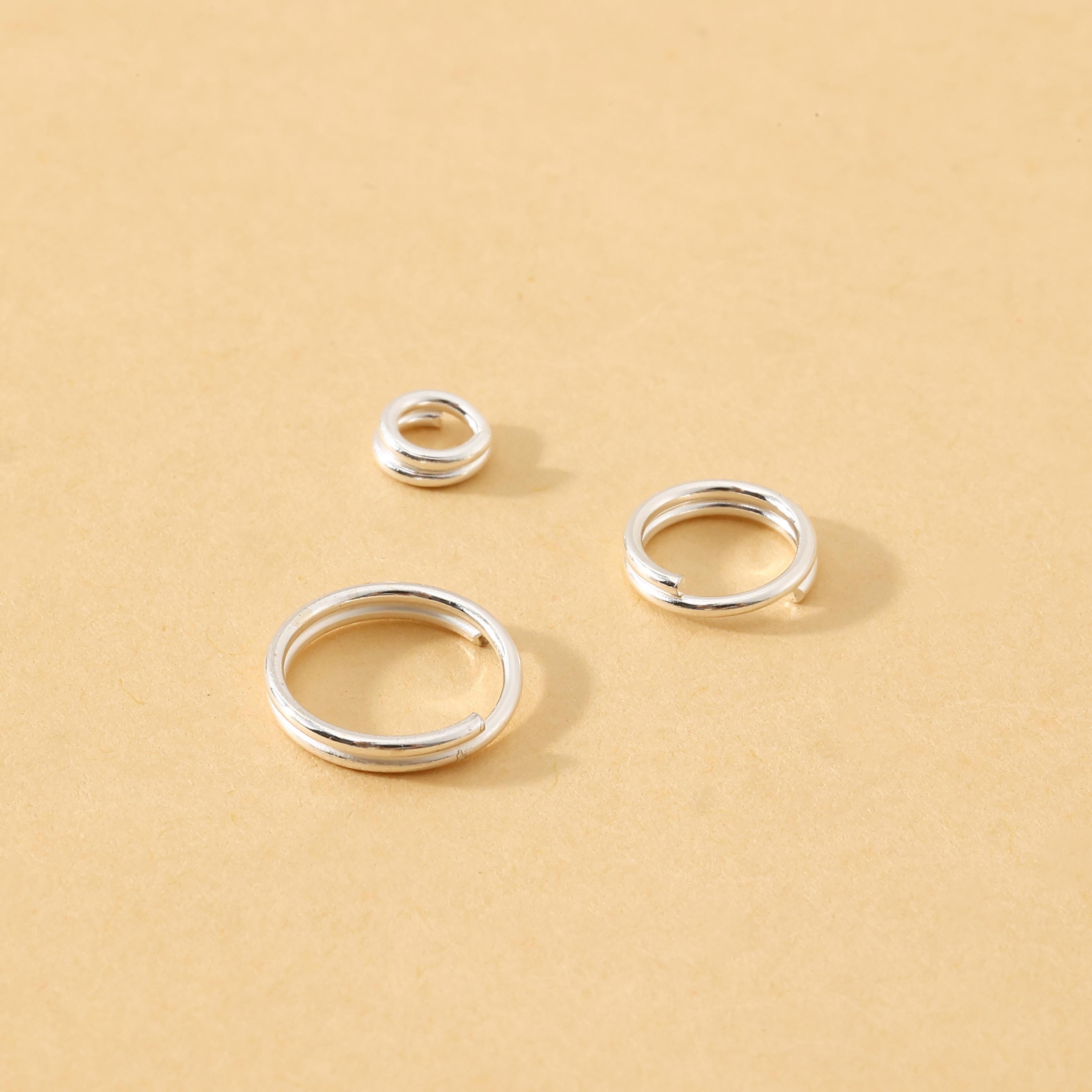 925 Sterling Silver Double Loop Jump Ring, Secure Split Style Connector ...