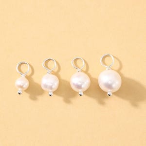 Berlock i 925 sterlingsilver med naturlig pärla, hänge i sötvattenspärla, smyckestillverkning