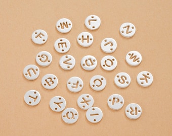 925 Sterling Silver Alphabet Charm A-Z, Customizable Initial Letter Charms for Personalized Bracelets Necklaces, Jewelry Making Supplies
