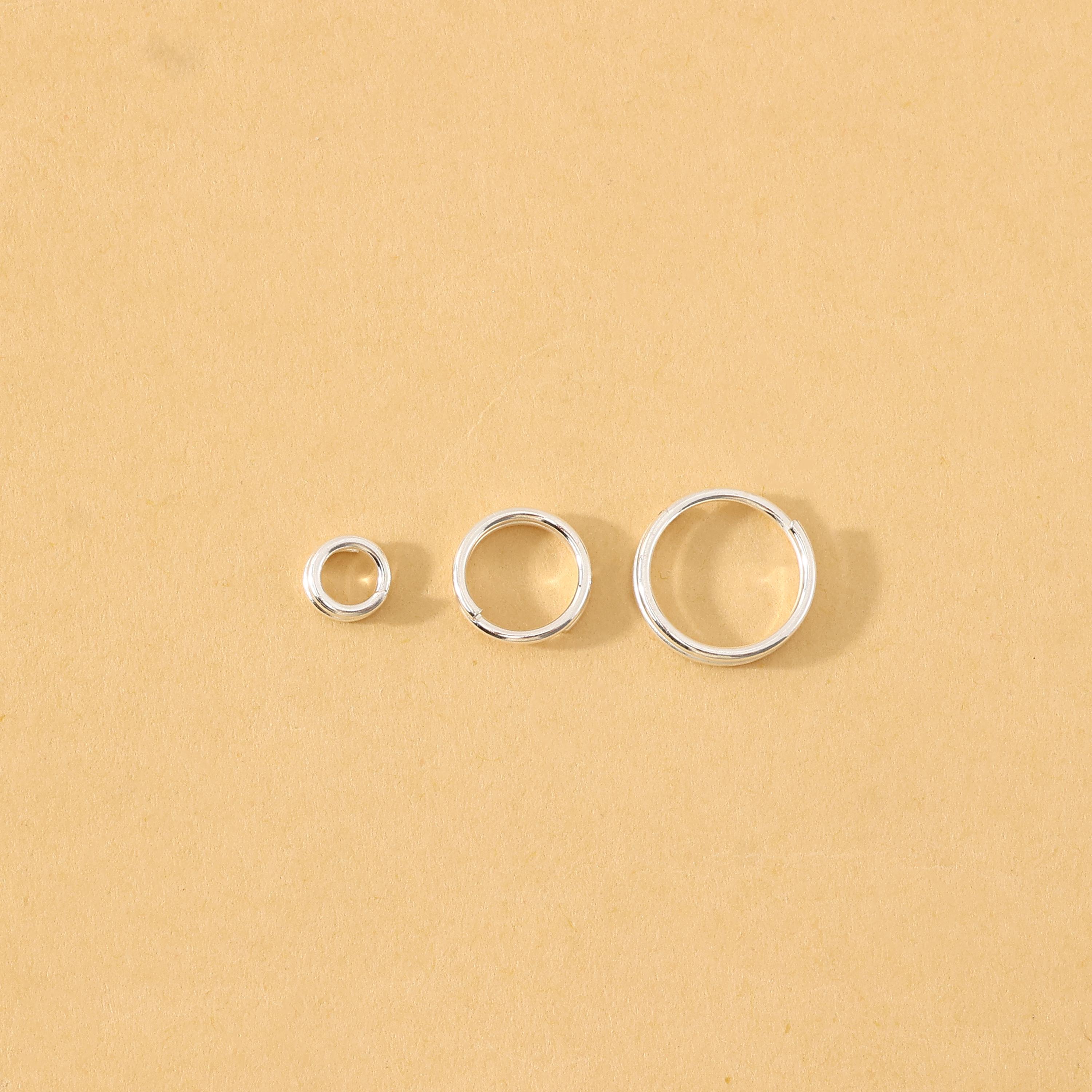 925 Sterling Silver Double Loop Jump Ring, Secure Split Style Connector ...