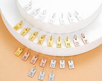 925 Sterling Silver Letter Charms, Custom Initial Pendant for DIY Necklace Bracelet Jewelry, Personalized Initial Charm for Jewelry Making