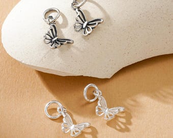 Dije de mariposa de plata de ley 925, dije de mariposa hueca, dije de mariposa 3D, dije de insecto, dije de animal, dije de collar y pulsera