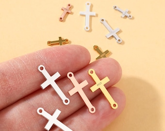 925 Sterling Silver Cross Connector Charm, Religious Cross Connector, Jewelry Making