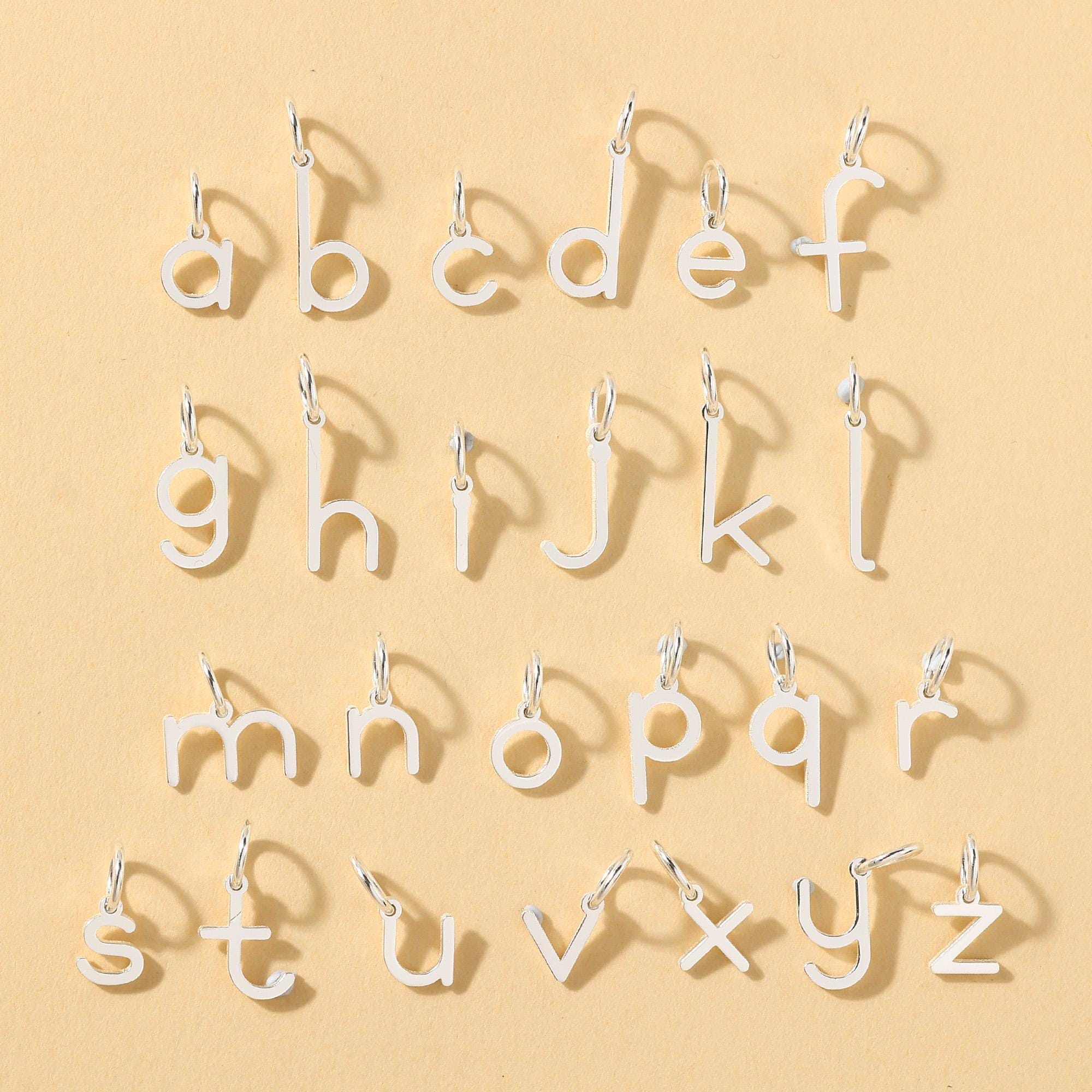 925 Sterling Silver Lowercase Letters Charms, Letters for Personalized ...