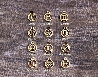 925 Sterling Silver Twelve Constellations Charm, Disc Twelve Constellations Charm, Zodiac 12 Constellations Charm, Charm for Jewelry Making