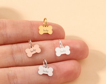 Custom Dog Bone Charm, Custom Name Charm, 925 Sterling Silver Pet Charm, Charm for Jewelry Making