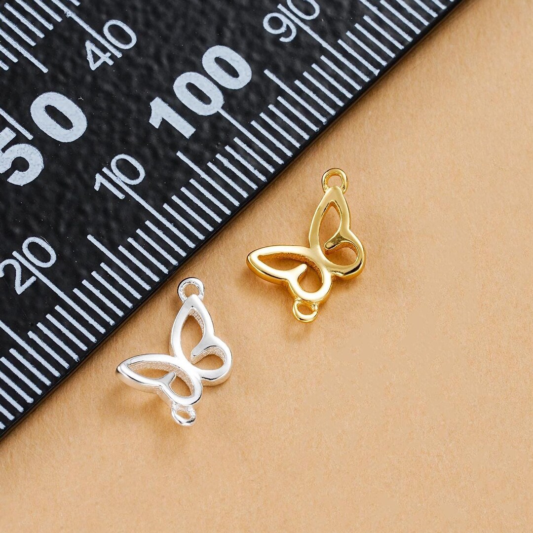 925 Sterling Silver Butterfly Dangle Connector, Tiny Butterfly ...