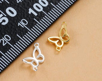 925 Sterling Silver Butterfly Dangle Connector, Tiny Butterfly Connector for Jewelry Making