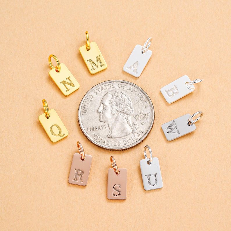 925 Sterling Silver Letter Charms, Custom Initial Pendant for DIY ...