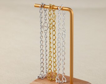 925 Sterling Silver Curb Necklace Bracelet Chain, Gold/Silver/White Gold Curb Necklace Bracelet Chain,  Chain for Necklace Bracelet